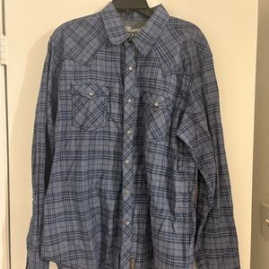 Wrangler Retro Casual Blue Checkered Shirt